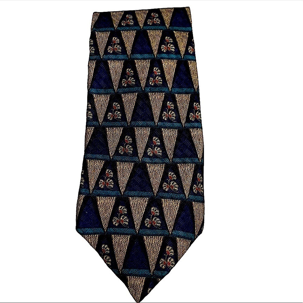 𝅺ERMENEGILDO Geometric Silk Tie
